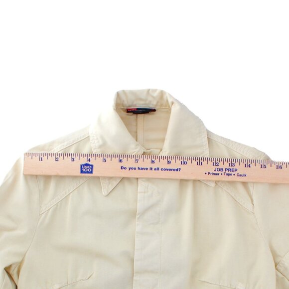 DIESEL 90s Vintage Cream Cargo Utility Jacket Chore Coat Cotton Distressed SZ M - Picture 11 of 16